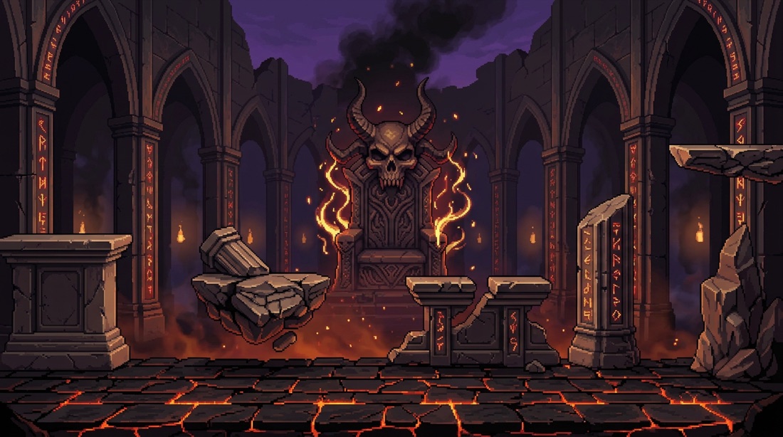 Dark fantasy boss arena background